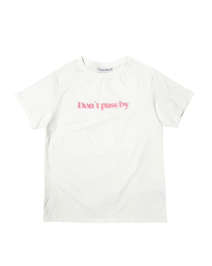 Motion Logo T-shirt "Don't pass by" White / Sun-faded Navy blue
