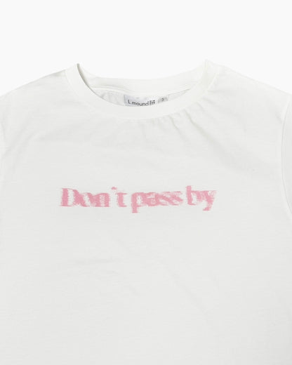 Motion Logo T-shirt "Don't pass by" White / Sun-faded Navy blue